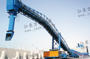 進料裝置與裝船機垂直放置 進料裝置與裝船機垂直放置